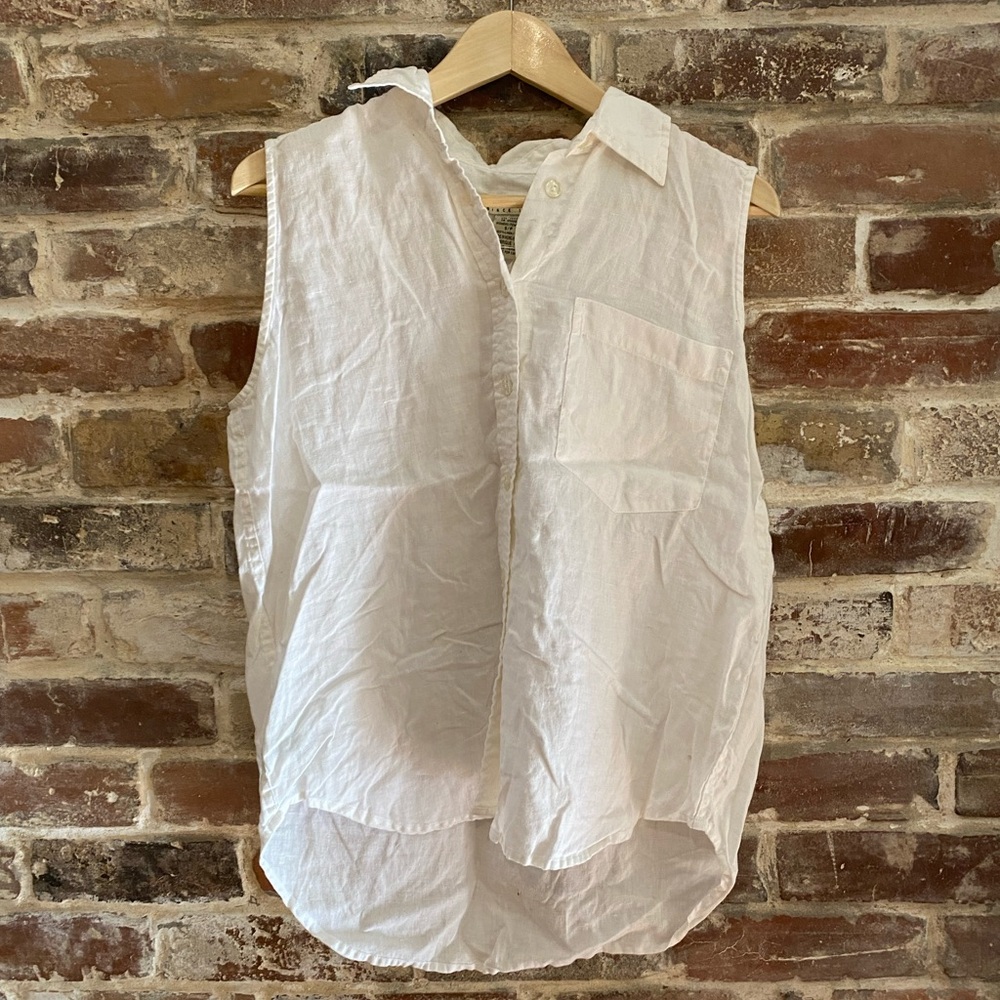 Eddie Bauer White Linen Tank Top